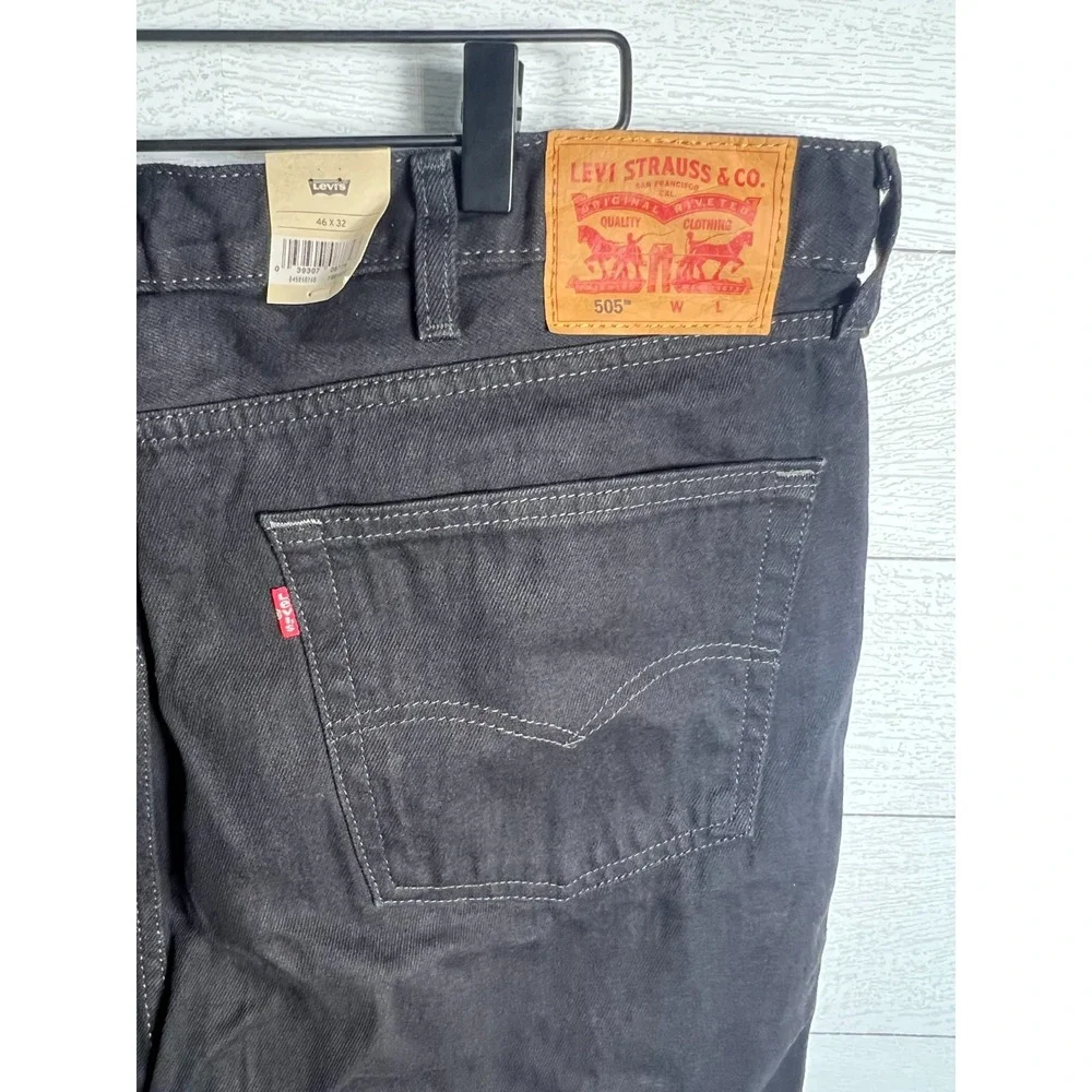 Levi's NEW 46x32 505 Regular Big & Tall Black Jeans NWT